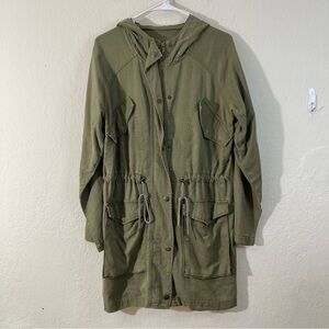 American Eagle Outfitters Long Sleeve Forest Green Parka Jacket Small Pockets